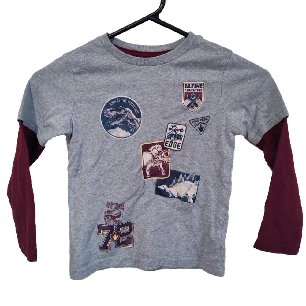 Long Sleeved Dinosaur Tee Shirt Boy's Size 5